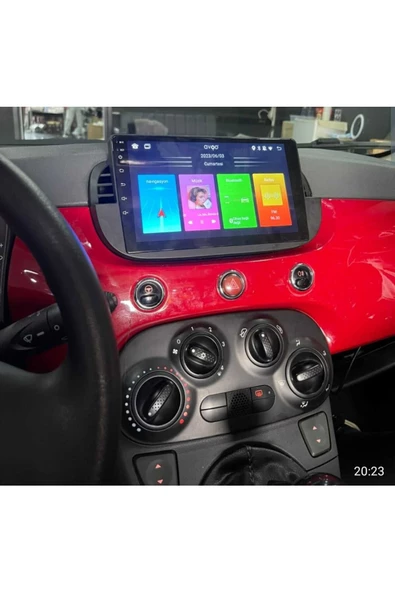 NAVMİNA Fiat 500C 2011-2015 Uyumlu Siyah 9 inç 2+32 GB Multimedya