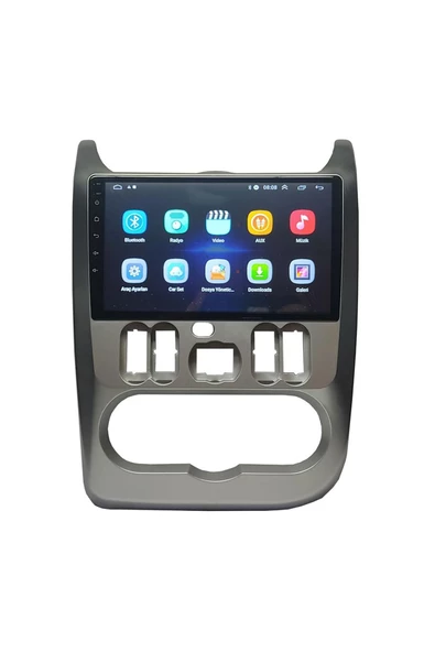 NAVMİNA Dacia Duster 2010-2013 Logan 2012-2015 Stepway 2008-2012 Uyumlu 9 inç 2+32 gb Gri Çerçeve Multimedya - 4