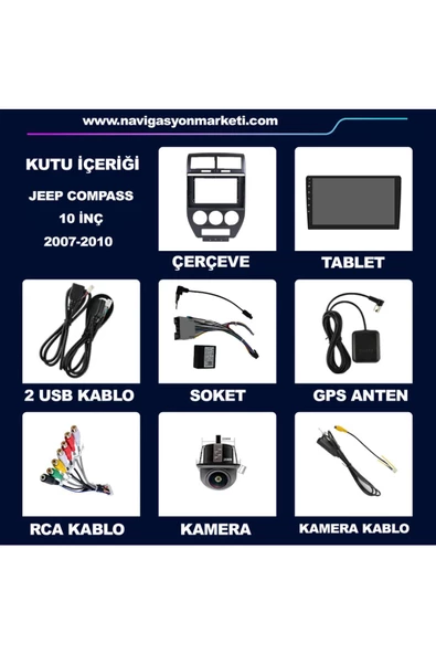 NAVMİNA JEEP Compass Patriot Ddoge Caliber 2007-2009 Uyumlu 9 inç 4-32 GB Multimedya - 6
