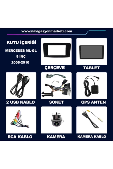 NAVMİNA MERCEDES ML - GL 2006-2010 UYUMLU 9 İNÇ UYUMLU 4-32 GB MULTİMEDYA - Resim 6