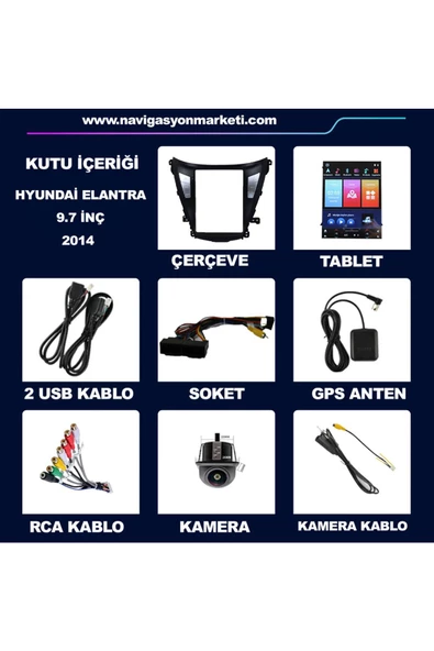 NAVMİNA Hyundai Elantra 2014 Uyumlu 9.7 inç Tesla 2+32 GB Multimedya - Resim 6