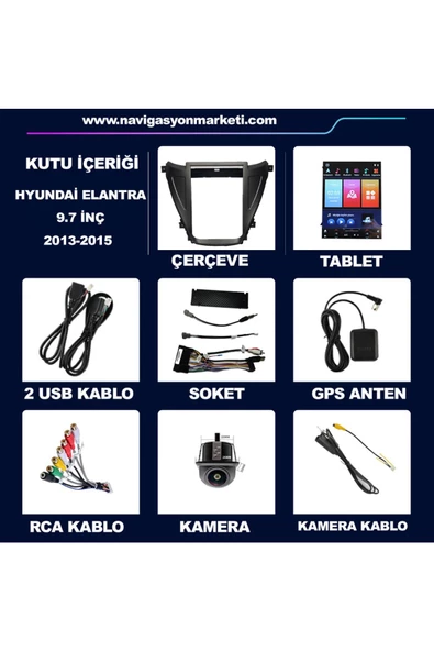 NAVMİNA Hyundai Elantra 2013-2015 Uyumlu 9.7 inç Tesla 2+32 GB Multimedya - Resim 6