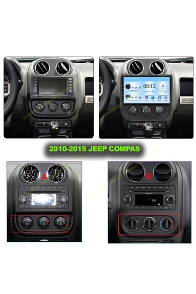 NAVMİNA JEEP Compass 2010-2015 Uyumlu 9 inç 4-32 GB Multimedya ürün görseli