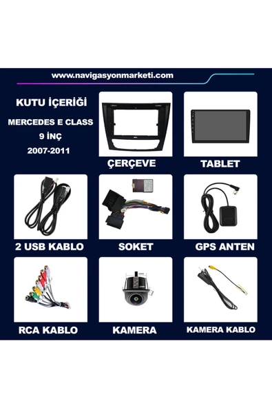 NAVMİNA MERCEDES E CLASS W211 2007-2011 UYUMLU 9 İNÇ 4-32 GB MULTİMEDYA - Resim 5