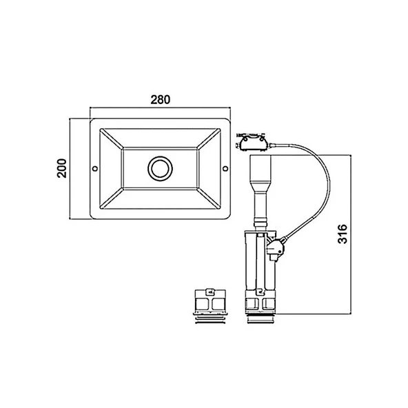 Tema Siamp Gömme Rezervuar Üniversal Değişim Kiti Parlak Krom 8 CM 15011 - 2