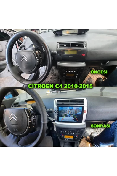 NAVMİNA Citroen C4 2005-2011 Uyumlu 2+32 gb 9 inç Gri Çerçeveli Multimedya - Resim 3
