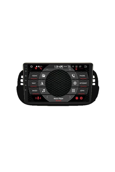 NAVMİNA Fiat 500C 2011-2015 Uyumlu Siyah 9 inç 2+32 GB Multimedya - Resim 2