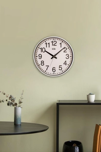 Digithome Simplex Cam Detaylı Sessiz Mekanizmalı Duvar Saati 37,5 Cm Beyaz - K-SIMPLEX-BEYC320.230 - 4