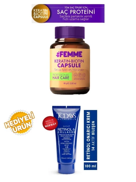 De Femme Saç Bakım Proteini+Todays Clinicals Onarıcı Krem 100ml