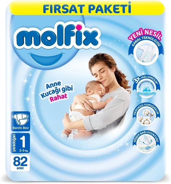 Molfix 1 Numara Yenidoğan 82'Li Bebek Bezi