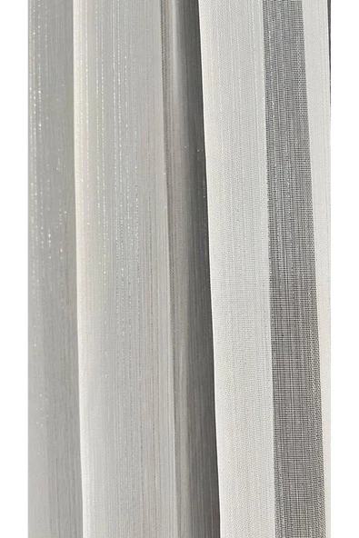 Gümüş Simli Keten Tül Perde Yüksek Kalite Normal Pile 1'E 2,5 PİLE - 3