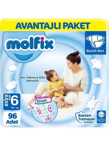 Molfix 6 Numara Extra Large 96'lı Bebek Bezi
