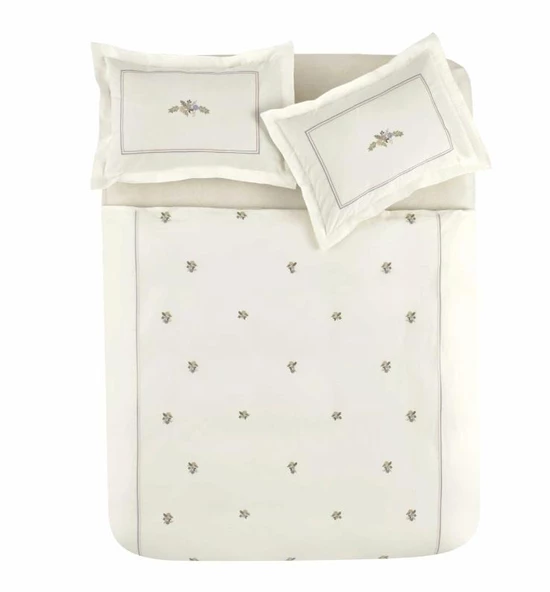 Karaca Home Cavale Beyaz Çift Kişilik Nakışlı Percale Nevresim Takımı - 6