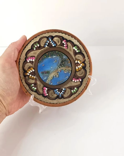 Bakır Tabak Duvar Masa Süsü Biblo Dekor - 2