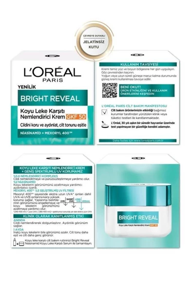 Bright Reveal Koyu Leke Karşıtı, Cilt Tonu Eşitleyici Spf50 Nemlendirici Krem Niasinamid 50ml - 8