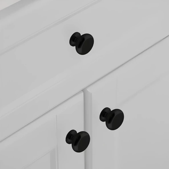 Gama Düğme Metal Kulp Siyah Çekmece Mobilya Mutfak Dolabı Dolap Kulpu Kulbu Kulpları - Resim 3