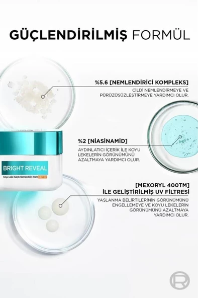 Bright Reveal Koyu Leke Karşıtı, Cilt Tonu Eşitleyici Spf50 Nemlendirici Krem Niasinamid 50ml - 3