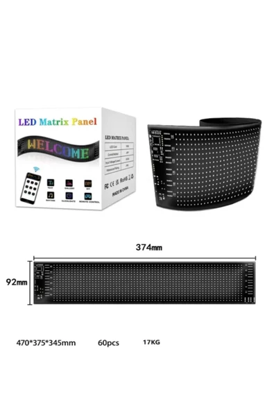 Led Matrix Panel RG-B Ekran Kumandalı App Kontrollü İş Yeri Otomobil Tır Kamyon Cam veya Duvar Uyuml - 2