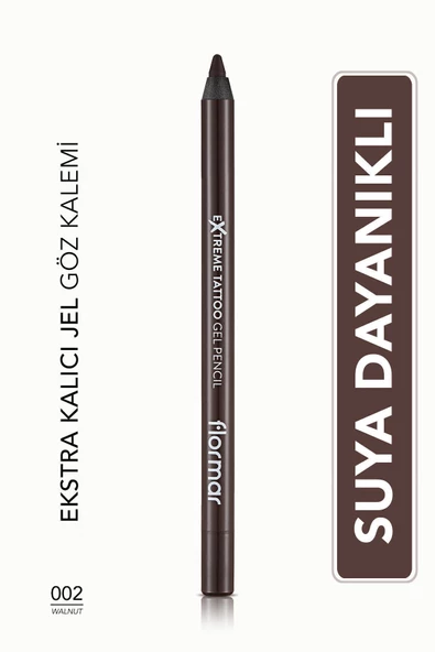 Suya Dayanıklı Jel Göz Kalemi (KOYU KAHVE) - Extreme Tattoo Gel Pencil - 002 Walnut - 8682536028844 ürün görseli 1