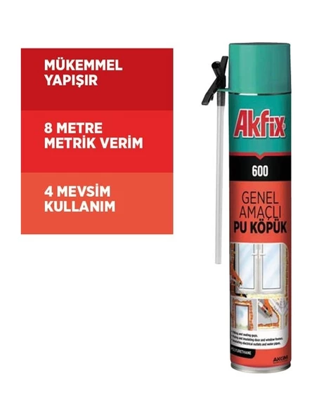 Akfix 600 Genel Amaçlı Pu Köpük 750ML / 600GR