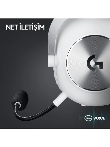 Logitech G PRO X 2 LIGHTSPEED Kablosuz DTS:X Headphone 2.0 - 7.1 Surround Ses Oyun Kulaklığı - Beyaz - 6