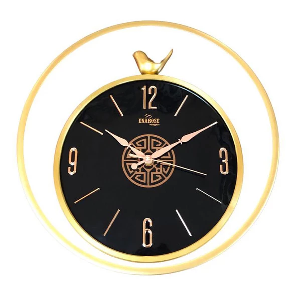 Enarose Bombe Camlı Duvar Saati A5511861 Black ürün görseli 1