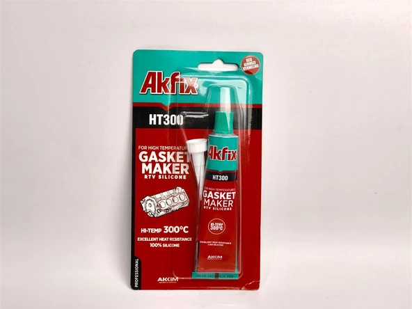 Akfix HT300 Sıvı Conta Yüksek Isı Silikonu Kırmızı 50 GR - Resim 3