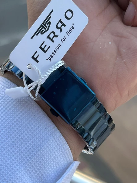 Ferro Çelik Kordon Takvimli Kadran 30 Mt Suya Dayanıklı Erkek Kol Saati EFM11911-T - 6