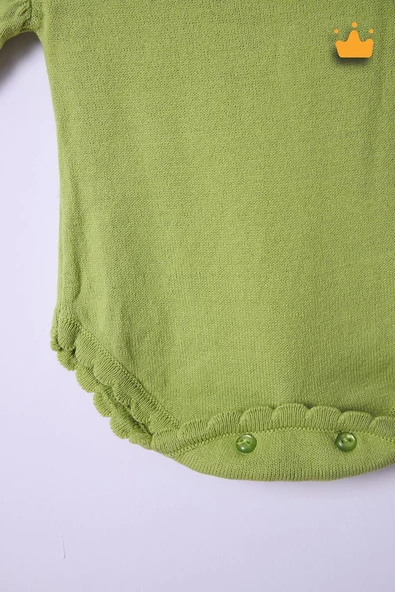 Babyhola Kız Bebek Triko Bandana Badi 2'li Set  Yenidoğan Konsept Çekim Kostümü 9000 - Resim 12