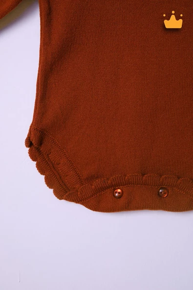 Babyhola Kız Bebek Triko Bandana Badi 2'li Set  Yenidoğan Konsept Çekim Kostümü 9000 - Resim 11