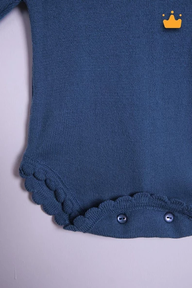 Babyhola Kız Bebek Triko Bandana Badi 2'li Set  Yenidoğan Konsept Çekim Kostümü 9000 - Resim 10