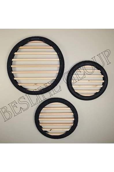 90 CM LED IŞIKLI BİSİKLET LASTİĞİNDEN ARABALAR İÇİN DUVAR RAFI - 4