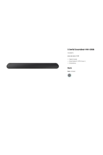 SAMSUNG  220 - 240 V HW-S50B SOUNDBAR 0-300 antrasit Resmi Distribütör Garantili D 2 Yıl 3.0 50 Hz / 60 Hz