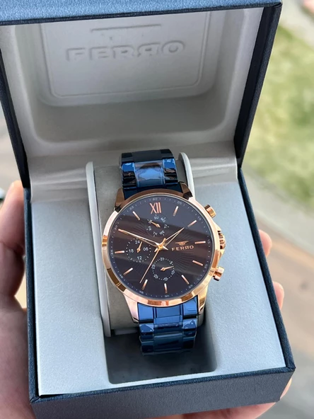 Ferro Çelik Kordon İç Fonksiyonları Aktif 30 Mt Suya Dayanıklı Erkek Kol Saati EFM11051-T ürün görseli