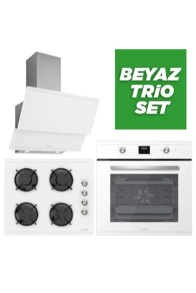 Luno Ankastre Beyaz Trio Set - 3 Yıl Silverline Garantisinde