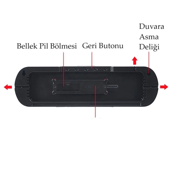 Enarose Elektrikli Hafıza Korumalı Dijital Saat ATC5502 GR - 3