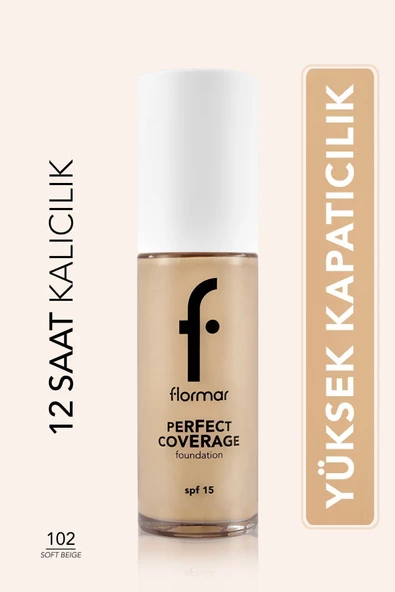 Perfect Coverage Yoğun Kapatıcı Su Bazlı Fondöten (SARI ALT TON) -102 Soft Beige -8682536058162