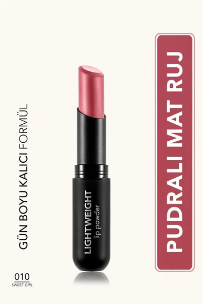 Ultra Hafif Mat Ruj (CANLI PEMBE) - Lightweight Lip Powder - 010 Sweet Girl - 8682536061827