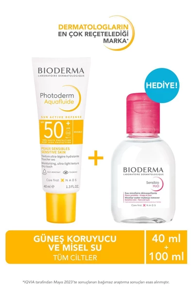 Bıoderma Photoderm Aquafluid SPF50+ 40 ml & Sensibio H2O 100 ml - Kofre