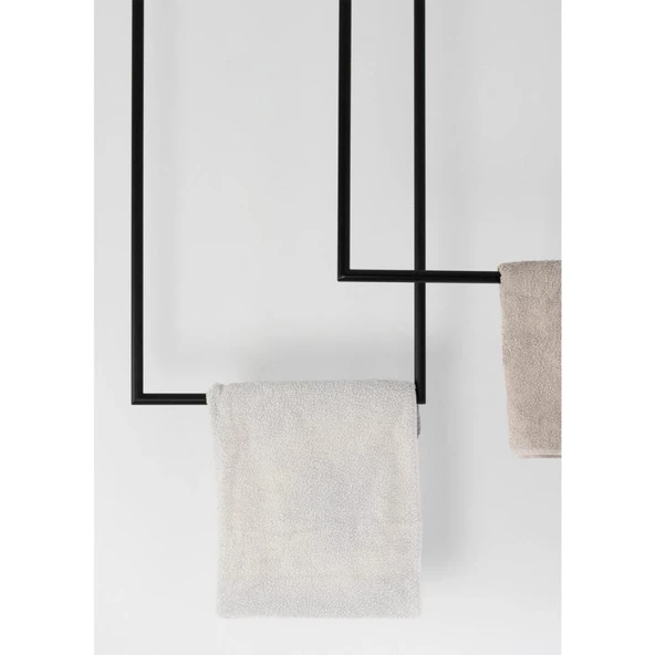 Siyah Havluluk Banyo Havluluk Metal Tavan Tipi Havluluk - 3