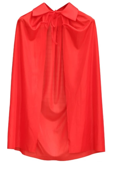Kırmızı Renk Yakalı Pelerin Çocuk Boy 90 cm - 2