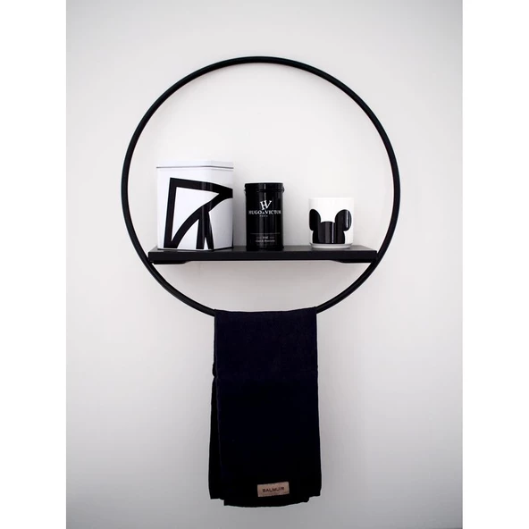 Banyoya Havluluk Yuvarlak Tasarım Raflı Havluluk - 2