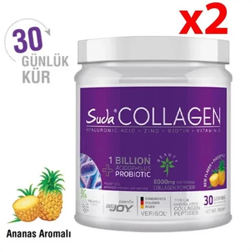 SUDA COLLAGEN PROBİYOTİK ANANAS AROMALI 2X300 GR TOZ