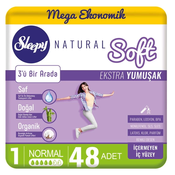 Sleepy Natural Soft Ekstra Yumuşak Normal (48 Ped)