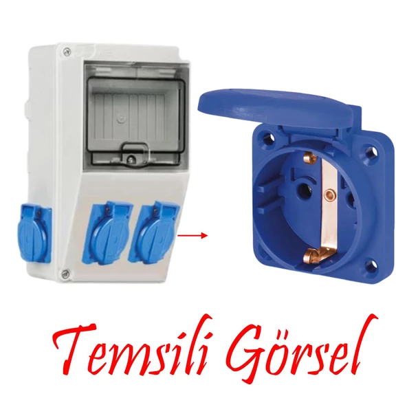 Tekli Pano Prizi Monofaze Topraklı Priz Kare Fiş Kablosuz Klemensli 220 V Trafo Kombinasyon Panosu - Resim 3