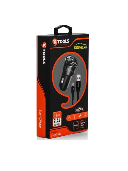 Ktools Mikro Araç Şarj cihazı 2.4A