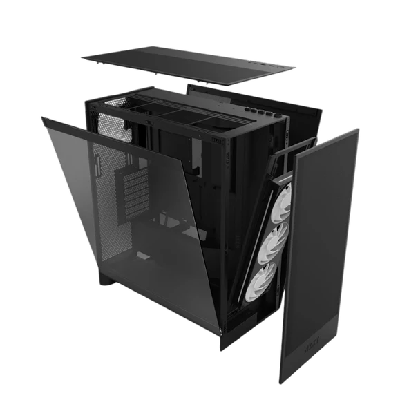 NZXT H7 Flow(2024) CM-H72FB-R1 RGB Black Tempered Glass USB 3.2 ATX Mid Tower Kasa - 4