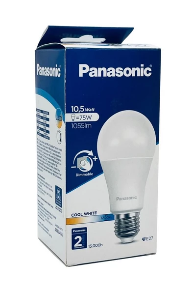 Panasonic 10,5W (75W) Dim Led Ampul 6500K- Beyaz Işık E27 Işığı Kısılabilen Lamba