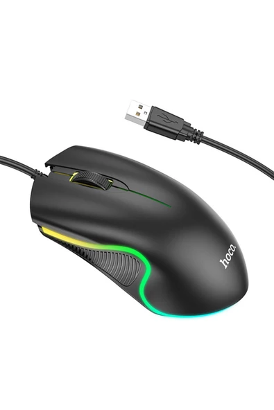 Hoco   Hoco Gm19 Rgb Led Işıklı Gamer Oyuncu Kablolu Optik Mouse