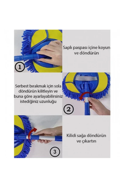 mefa ös   mefa ös Mikrofiber Dönebilen Püsküllü Araba Yıkama Ve Temizleme Fırçası - 6